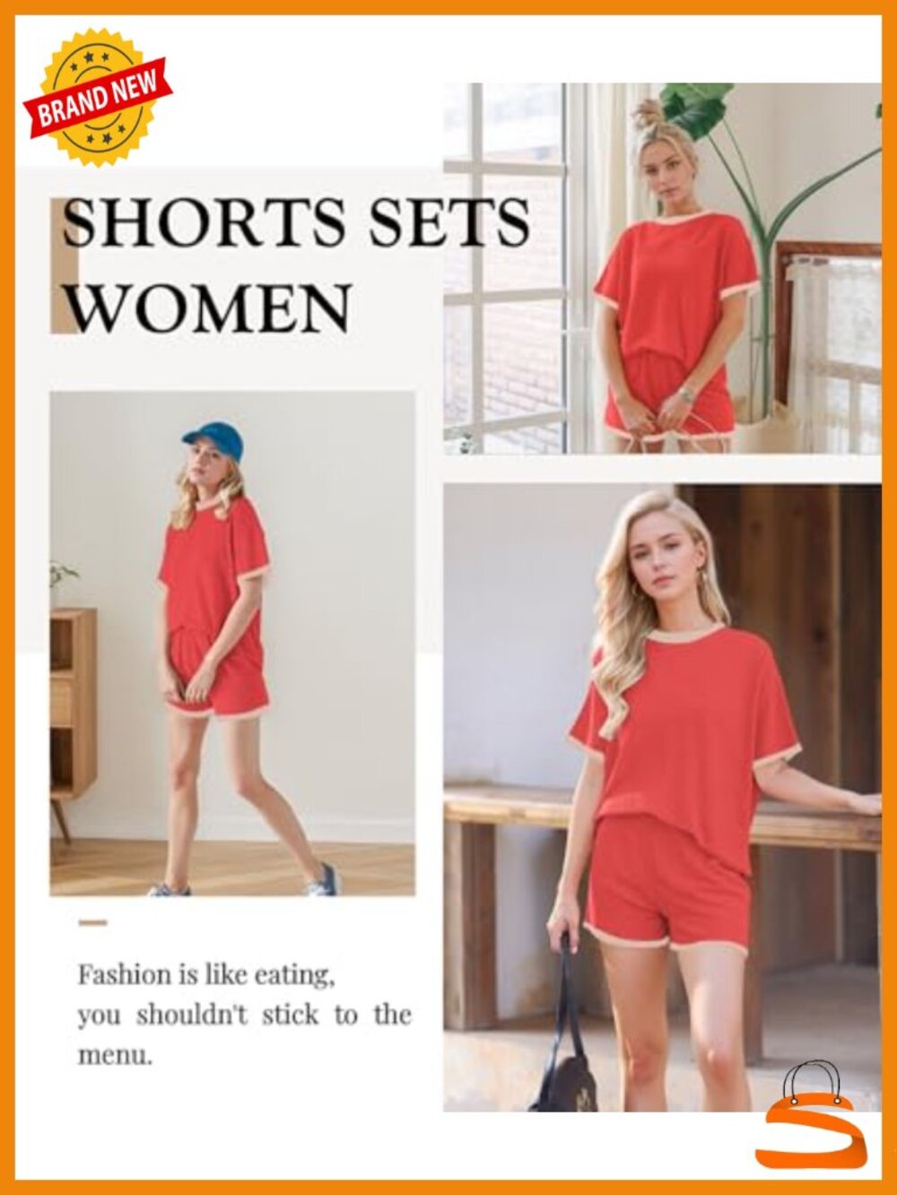 Women's 2 Piece Shorts Set Ribbed Knit Lounge Set Summer Casual - Picture 2 of 6